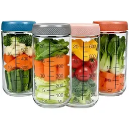 Vninkul 4 Stück 750ml Meal Prep Gläser mit Schraubdeckel – Ideal für Salat, Joghurt und Porridge
