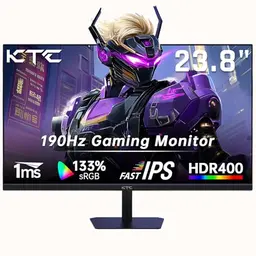 KTC Gaming Monitor 24 Zoll, FHD 1080P, 180Hz, Fast IPS, 1ms Reaktionszeit, FreeSync/G-Sync, HDR400