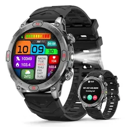 Smartwatch für Herren und Damen mit AMOLED-Display, Outdoor-Funktionen und Herzfrequenzmonitor, wasserdicht, iOS & Android kompatibel