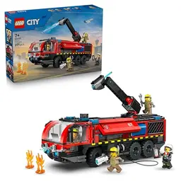 LEGO City Flughafenlöschfahrzeug - Spielzeug mit 4 Feuerwehr Minifiguren - Geschenk für Jungen ab 7 Jahren