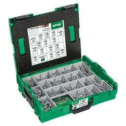 SPAX Montagekoffer L-BOXX groß – 2.446-teiliges Schraubenset mit Bits und Abmessungen
