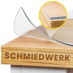 SCHMIEDWERK Tischschutz transparent 120x50cm - glasklare Folie Made in Germany