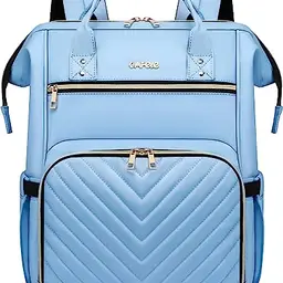 Stilvoller Laptop Rucksack für Frauen und Männer, 17 Zoll, Hellblau, Ideal für Arbeit und College