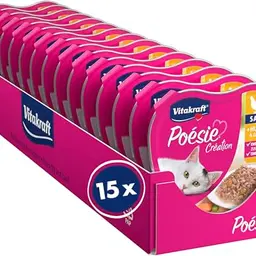 Vitakraft Poésie Création Katzennassfutter in Sauce mit Huhn und Gemüse, 15x85g