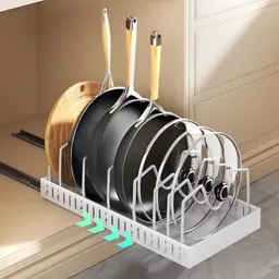 Vunanvu Topfdeckel Organizer mit 12 Fächern - Ausziehbarer Deckelhalter für Schublade und Schrank