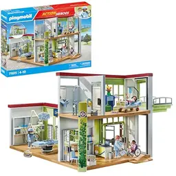 PLAYMOBIL Action Heroes 71615 Modernes Krankenhaus mit Figuren und medizinischen Accessoires, Spielzeug für Kinder ab 4 Jahren
