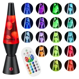 Soarling 14.5" Lavalampe mit 17 RGB Farbwechsel & Fernbedienung, Glitzer-Lavalampe für Erwachsene & Kinder, Partybeleuchtung