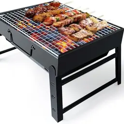 Tragbarer faltbarer Holzkohlegrill für den Outdoor-Einsatz - Ideal für Picknick, Garten, Terrasse und Camping