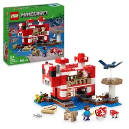 LEGO Minecraft Pilzkuh-Haus - Bauspielzeug mit Minifiguren Steve und Charakteren, Spielset ab 8 Jahren