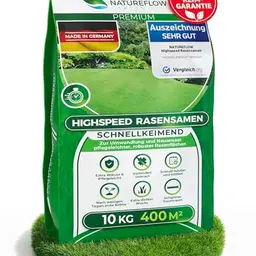 Schnellkeimende Rasensamen für Frühjahr – 10kg für 400qm – Perfekt für Rasen und Nachsaat