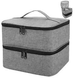 ADERTOS Doppelschicht Nagellack Tasche Grau - Wasserdicht Organizer für 30 Flaschen