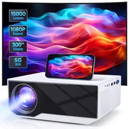 Wielio Full-HD Projektor 1080P, Bluetooth & WiFi, 4K-Unterstützung