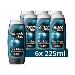 Duschdas Duschgel For Men mit erfrischendem Fresh-Energy-Duft, 6 x 225 ml