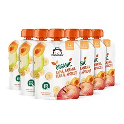 Mama Bear Bio Gemüsemischung - Apfel, Birne, Banane, Aprikose (90g, 6er-Pack)