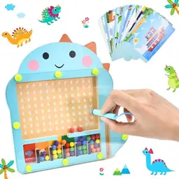 Zuxbolf Magnetspiel Labyrinth Holzspielzeug Montessori für ab 3 Jahren - Sortierspiel mit Farben, 20 Karten & 36 Kugeln