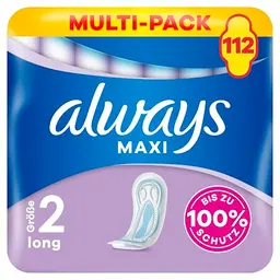Always Maxi Profresh Long Binden 112 Stück, 100% Schutz, Geruchsneutral, Einzeln Verpackt