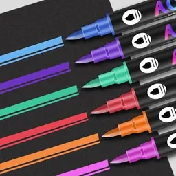 Byfoyif 72 Farben Acrylstifte Set - 36 Wasserfeste Dual Tip Marker für DIY Crafts auf Stoff, Leinwand, Glas, Holz und Papier