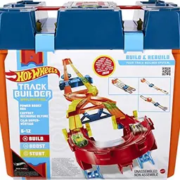 Hot Wheels Power Boost Box - 6 m Trackset mit 2 Autos, Autorennbahn für Kinder ab 6 Jahren