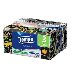 Tempo Papiertaschentücher Box - 3x80 Tücher, Limited Edition 'Firmata Marras', 4 Designs, recycelbar