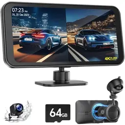 Lamto Carplay Display 6,25 Zoll mit 4K Frontkamera und 1080p Rückfahrkamera, GPS Navigation, Bluetooth 5.0