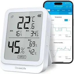 GoveeLife digitales Thermometer und Hygrometer für Zuhause - Bluetooth, LCD, Temperatur- und Luftfeuchtigkeitsüberwachung