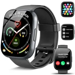 Smartwatch für Herren und Damen, 1.95" Fitnessuhr mit Bluetooth, 112+ Sportmodi, IP68 wasserdicht für Android und iOS