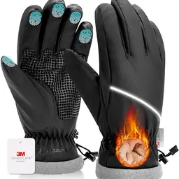 AOPREL Wasserdichte Winterhandschuhe für Herren und Damen - Rutschfest, Touchscreen, ideal für Skifahren und Outdoor
