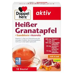 Doppelherz Heißer Granatapfel Sanddorn - Vitamin C und Zink für ein starkes Immunsystem - vegan - 10 Beutel