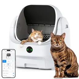 Selbstreinigendes Katzenklo - Elektrische Katzentoilette für große Katzen mit Geruchskontrolle und App-Steuerung