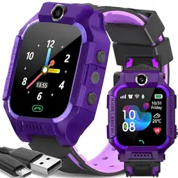 Retoo Smartwatch für Kinder mit GPS, Kamera und Touchscreen - Sportliches Geschenk für Mädchen und Jungen ab 3 Jahren - Lila