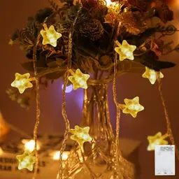 Sunshine Smile Stern Lichterkette 1.5M, 10 LED Dekolichter für Kinderzimmer, Schlafzimmer, Hochzeit und Geburtstag
