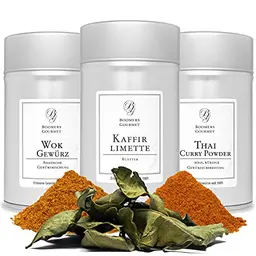 Boomers Gourmet - Asiatische Gewürze Set, Thai Curry & Wok Gewürz - 206 g