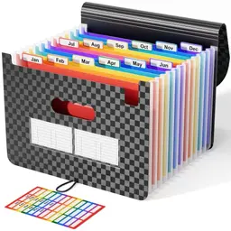 ABC life Dokumentenmappe A4, 13 Taschen Fächermappe für Zuhause oder Büro