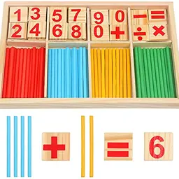 DERAYEE Montessori Mathe Spielzeug aus Holz - Pädagogisches Zahlenlernspiel für Kinder