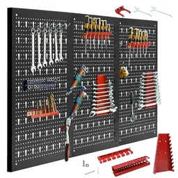 CCLIFE Werkzeugwand Lochwand 120x60x2cm, 35-teilig, Erweiterbar, schwarz, inkl. Zubehör