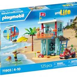 PLAYMOBIL Vacation am Strand mit Rettungsturm und Beach Buggy – Für Kinder ab 4 Jahren