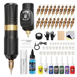 HAWINK Tattoo Maschine Set mit 1600 mAh Akku und 20 Mixed Tattoo Cartridges