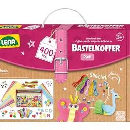 Lena Bastelkoffer mit 400 Teilen, Bastelset für Kinder ab 5 Jahren, Pink & Lila