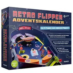 FRANZIS Retro Flipper Adventskalender - Baue deinen eigenen Flipper-Automaten, für Kinder ab 8 Jahren