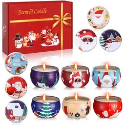 6 Stück Duftkerzen Set, Aromatherapie Weihnachtskerzen für Weihnachten