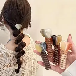 Spiral-Haarbänder für dickes Haar, Pferdeschwanz-Halter, 4 Stück