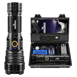 Shadowhawk Taschenlampe LED, 450000 Lumen, USB aufladbar, wasserdicht, für Camping und Notfälle