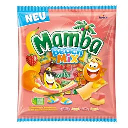 Mamba Beach Mix – 160g Fruchtgummi Mix mit Kaubonbons und Sticks – Einzeln verpackt