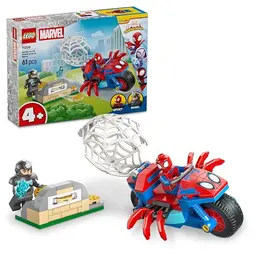 LEGO Marvel Spidey auf Motorrad vs. Rhino – Spielzeug mit 2 Minifiguren für Jungen ab 4 Jahren