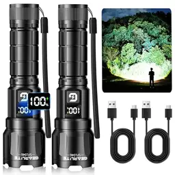 GEARLITE LED Taschenlampe 6000 Lumen, Taktische Zoom-Taschenlampe mit 3 Lichtmodi, IP65 Wasserdicht für Camping & Wandern