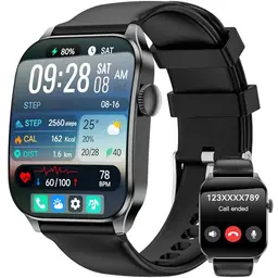 Smartwatch für Herren und Damen, 1,91" HD-Display, Bluetooth-Anrufe, 100+ Sportmodi, Herzfrequenz- und Schlafmonitor, IP67 wasserdicht