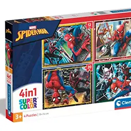Clementoni Supercolor Puzzle 4 in 1 - Marvel Spiderman - 12, 16, 20, 24 Teile für Kinder ab 3 Jahren
