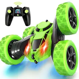 Ferngesteuertes Stunt Crawler Auto, 360° drehbar, 4WD Off Road Spielzeug für Jungen 6-12, Grün