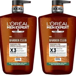 L'Oréal Men Expert Barber Club Duschgel und Shampoo für Männer, Holzduft mit Zedernholzöl, 1000 ml