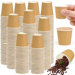 LANSKYLAN 500 Pappbecher Braun - 30ml Mini Kraftpapier Becher für Heißgetränke und Espresso - Ideal für Hochzeit und Weihnachten